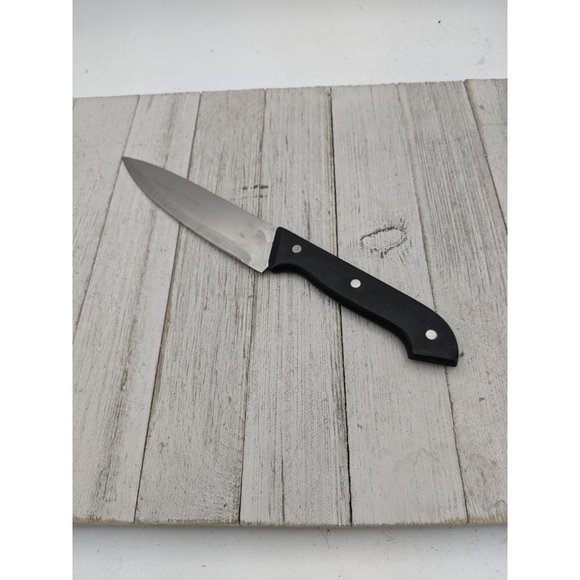 Chef Utility Knife 5 1/2" Serrated Blade 10 3/8"  Total Black Handle - Picture 1 of 6